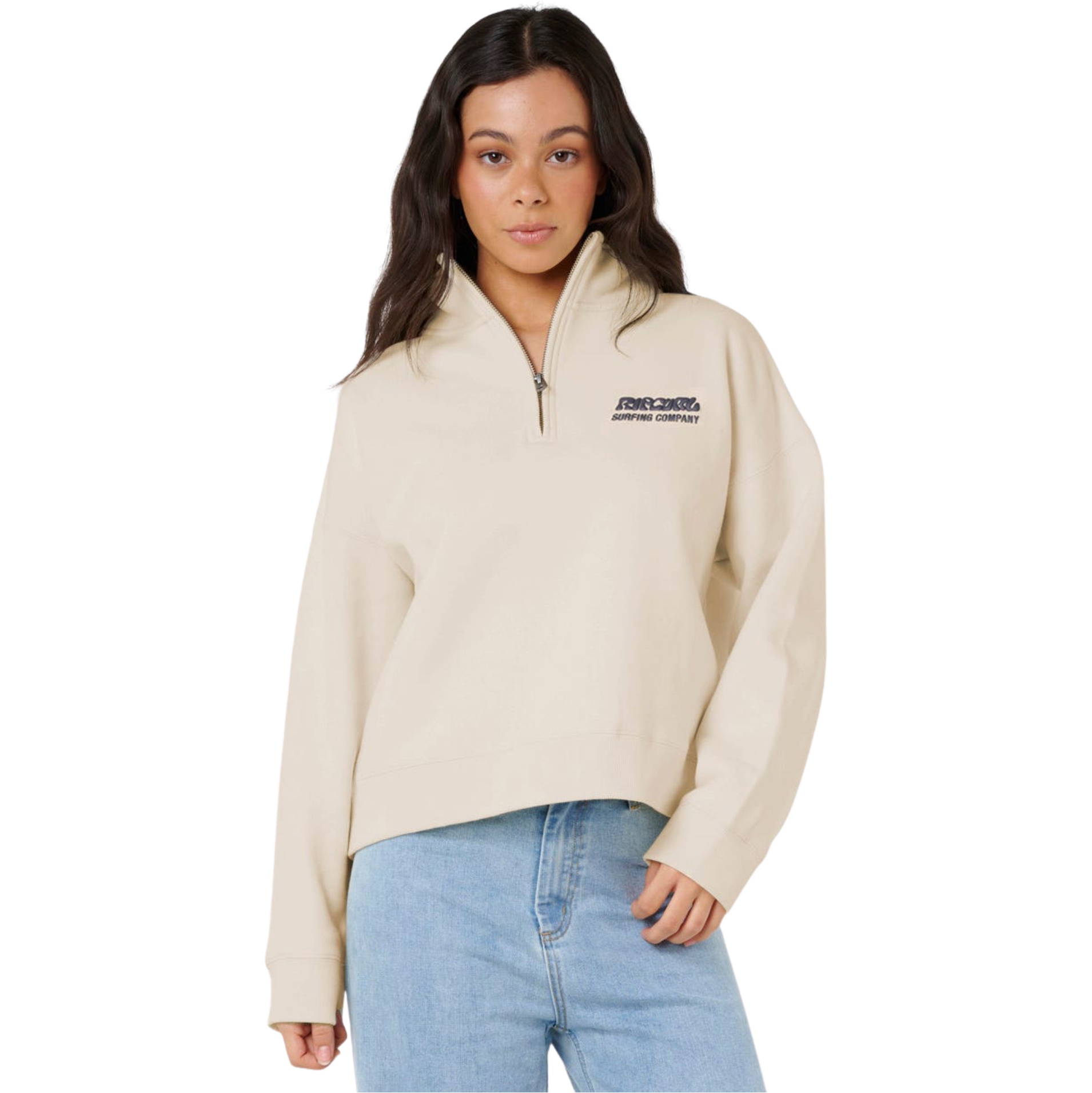 2025 Rip Curl Womens Surf Puff 1/4 Zip Fleece 07WWFL - Natural